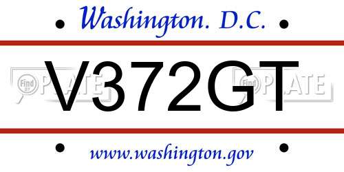 V372GT District Of Columbia License Plate