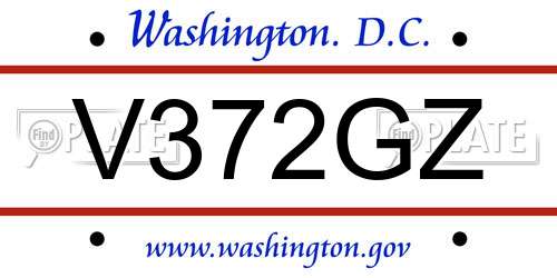 V372GZ District Of Columbia License Plate