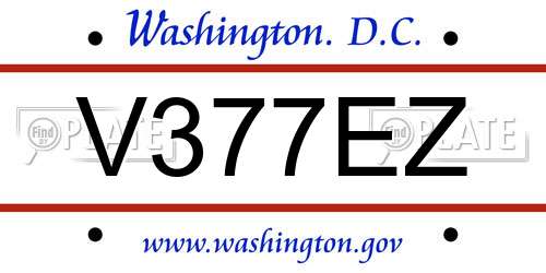 V377EZ District Of Columbia License Plate