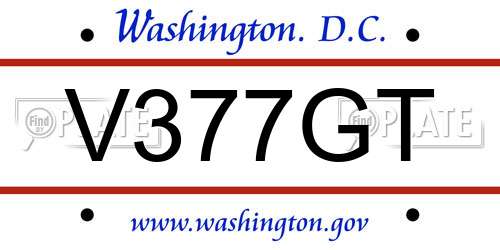 V377GT District Of Columbia License Plate
