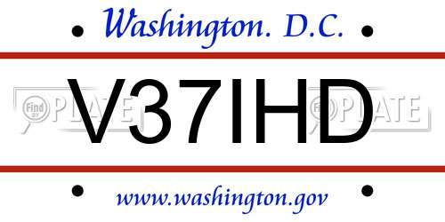 V37IHD District Of Columbia License Plate