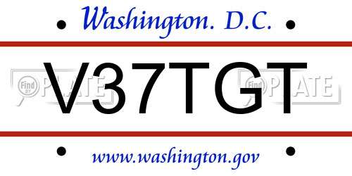 V37TGT District Of Columbia License Plate