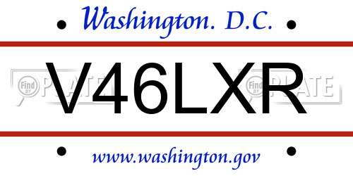 V46LXR District Of Columbia License Plate