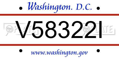 V58322I District Of Columbia License Plate