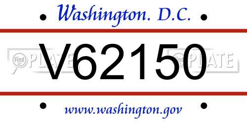 V62150 District Of Columbia License Plate