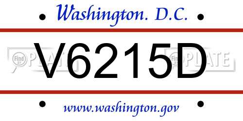 V6215D District Of Columbia License Plate