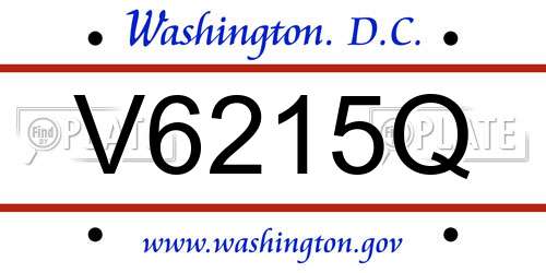 V6215Q District Of Columbia License Plate