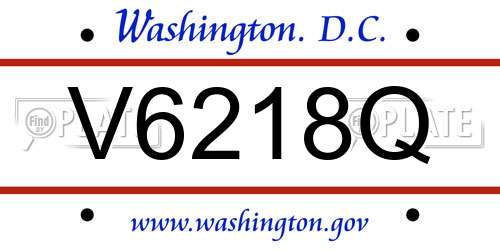 V6218Q District Of Columbia License Plate