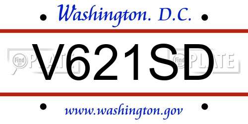 V621SD District Of Columbia License Plate