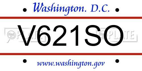 V621SO District Of Columbia License Plate