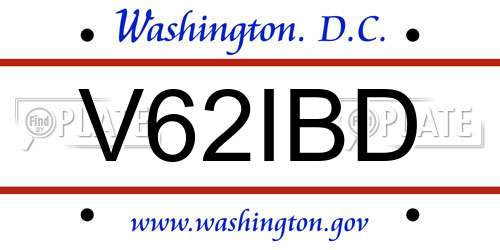 V62IBD District Of Columbia License Plate