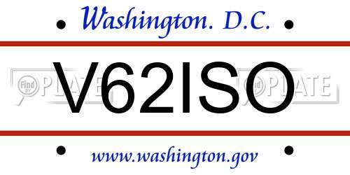 V62ISO District Of Columbia License Plate