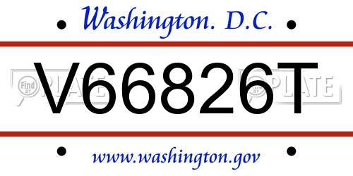 V66826T District Of Columbia License Plate