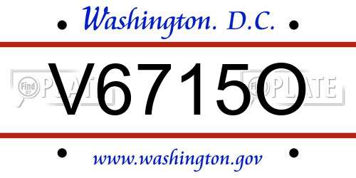 V6715O District Of Columbia License Plate