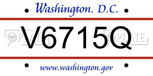 V6715Q District Of Columbia License Plate