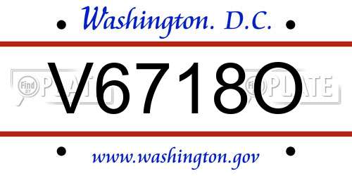 V6718O District Of Columbia License Plate