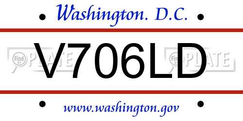 V706LD District Of Columbia License Plate