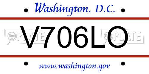 V706LO District Of Columbia License Plate