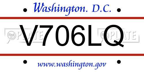 V706LQ District Of Columbia License Plate