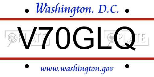 V70GLQ District Of Columbia License Plate