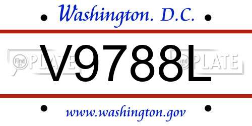 V9788L District Of Columbia License Plate