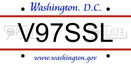 V97SSL District Of Columbia License Plate