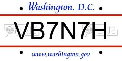 VB7N7H District Of Columbia License Plate