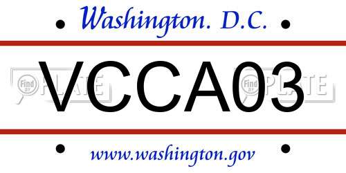 VCCA03 District Of Columbia License Plate