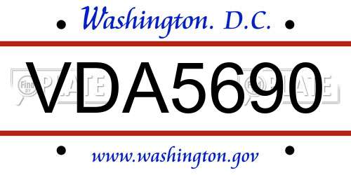 VDA5690 District Of Columbia License Plate