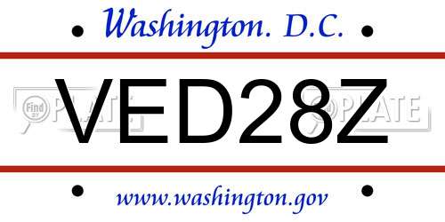 VED28Z District Of Columbia License Plate