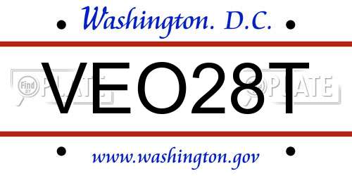 VEO28T District Of Columbia License Plate