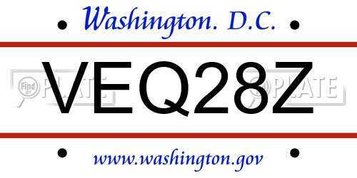 VEQ28Z District Of Columbia License Plate