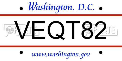 VEQT82 District Of Columbia License Plate
