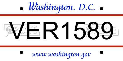 VER1589 District Of Columbia License Plate