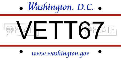 VETT67 District Of Columbia License Plate