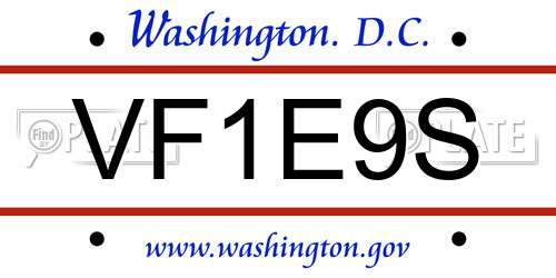 VF1E9S District Of Columbia License Plate