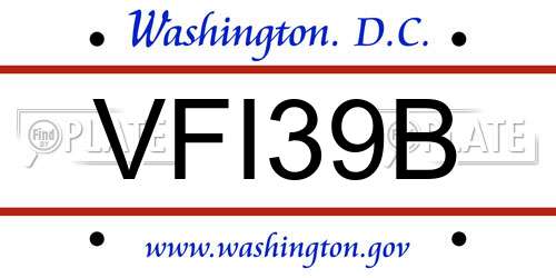 VFI39B District Of Columbia License Plate