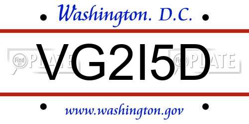 VG2I5D District Of Columbia License Plate