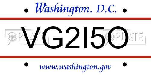 VG2I5O District Of Columbia License Plate
