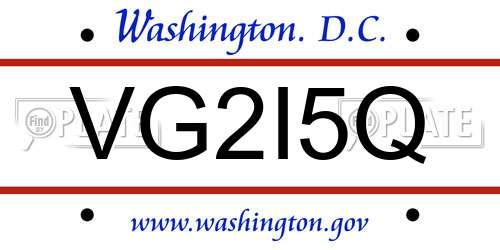 VG2I5Q District Of Columbia License Plate