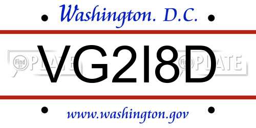 VG2I8D District Of Columbia License Plate
