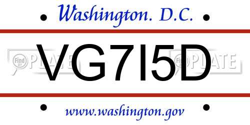 VG7I5D District Of Columbia License Plate