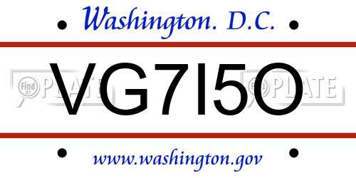 VG7I5O District Of Columbia License Plate