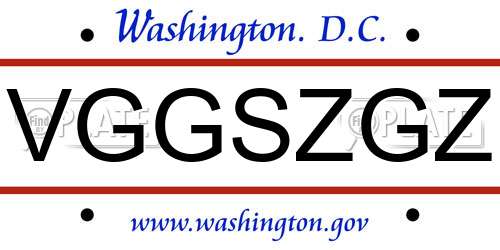 VGGSZGZ District Of Columbia License Plate