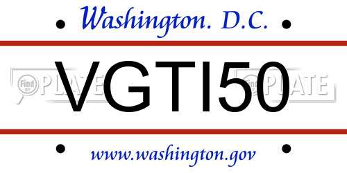 VGTI50 District Of Columbia License Plate