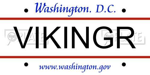 VIKINGR District Of Columbia License Plate