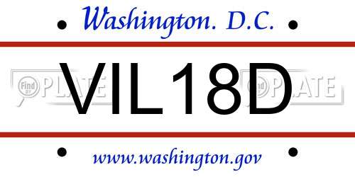 VIL18D District Of Columbia License Plate
