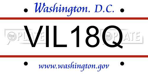 VIL18Q District Of Columbia License Plate