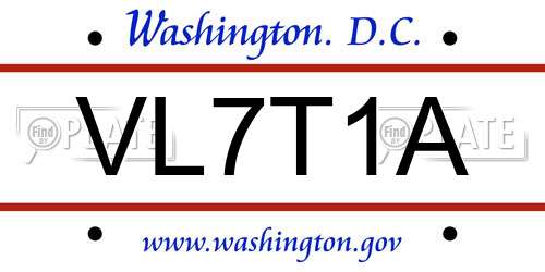 VL7T1A District Of Columbia License Plate