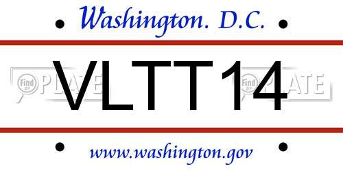 VLTT14 District Of Columbia License Plate